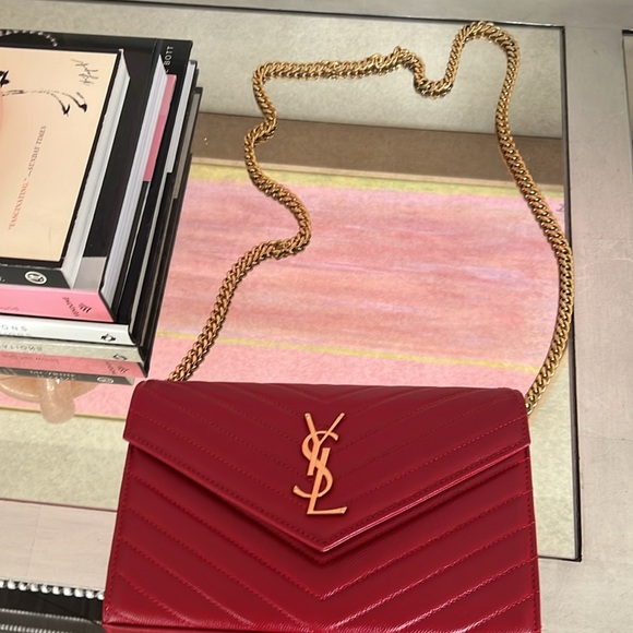red signature crossbody bag leather not authentic ysl copy - Picture 10 of 10